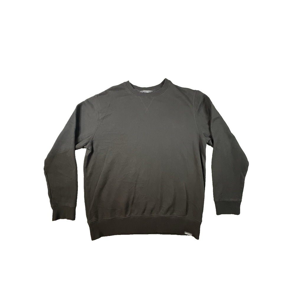 Eddie Bauer Men's L Black Crewneck Sweatshirt Pullover Fleece Casual SEE DESCRIP